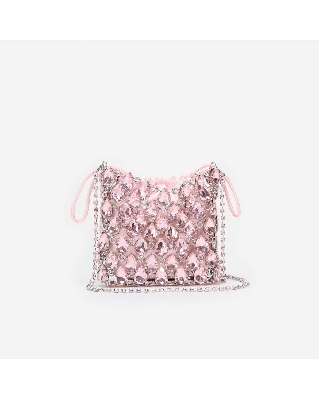 Self-Portrait Pink Mini Chainmail Embellished Shoulder Bag