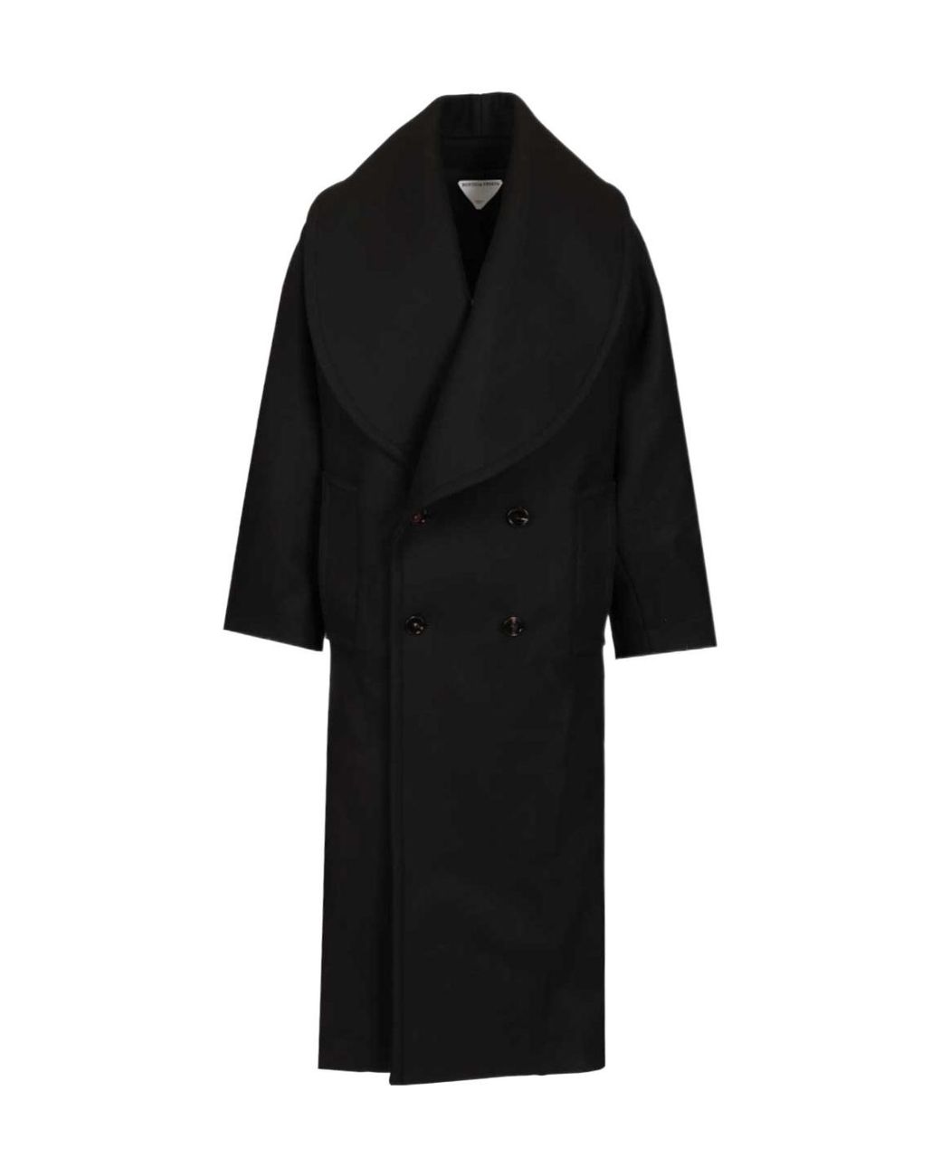 Bottega Veneta Black Double Breasted Felt Coat