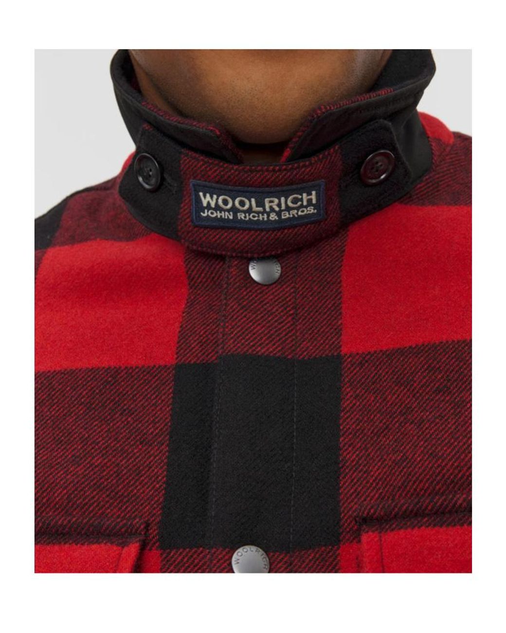 Woolrich Red Checked Overshirt Jacket for men