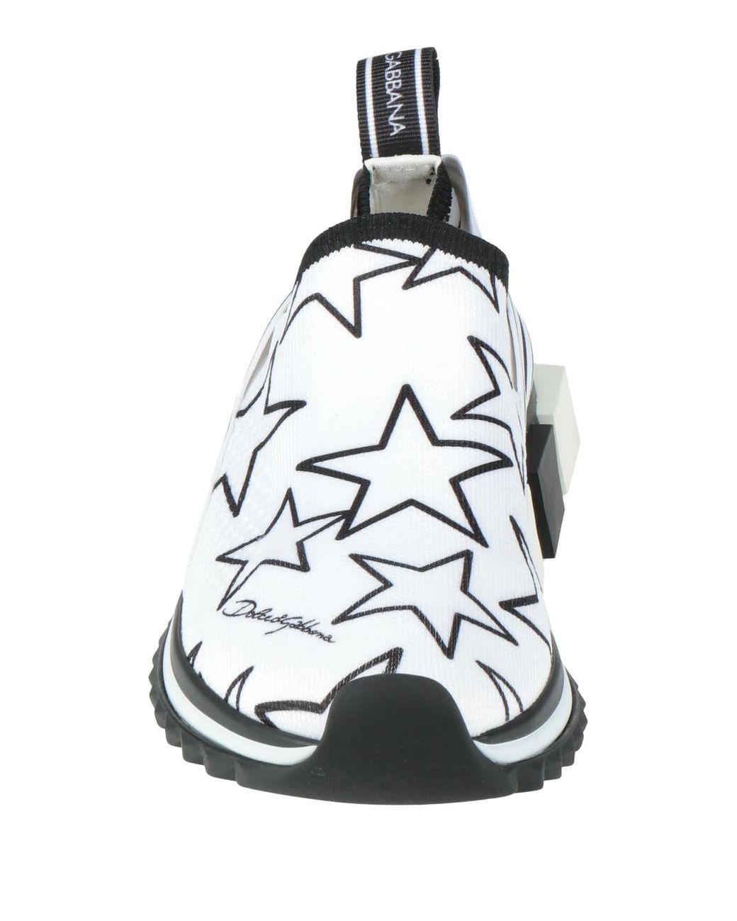 Dolce & Gabbana White Two-Tone Knit Sock Sneakers