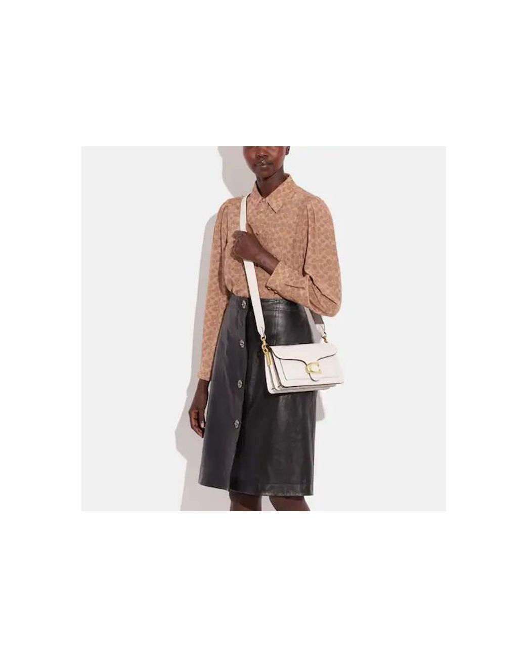 COACH Natural Tabby 26 Logo Plaque Shoulder Bag