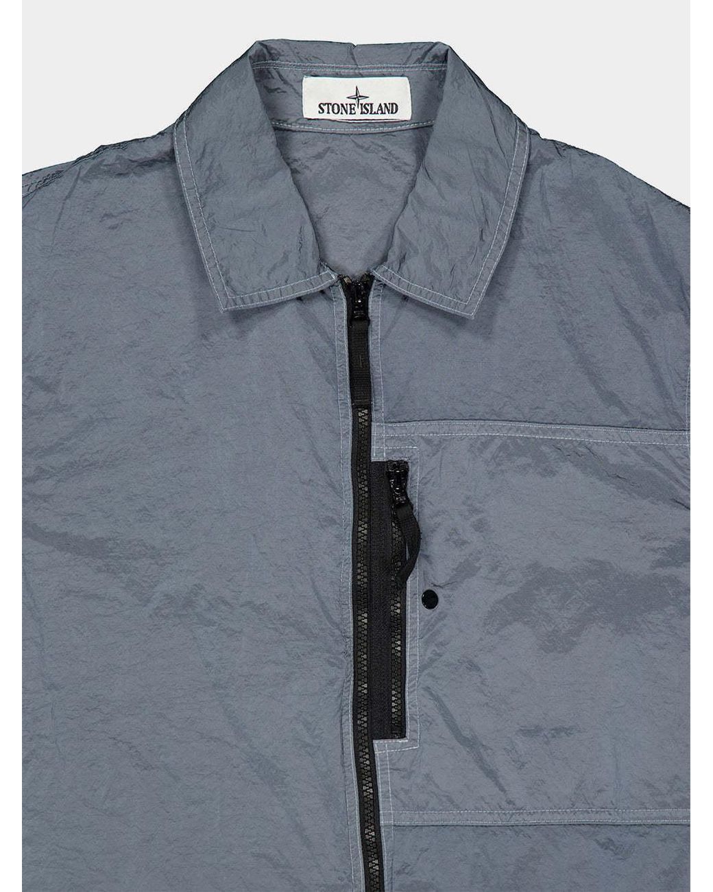 Stone Island Gray Logo-Patch Zip-Up Jacket for men