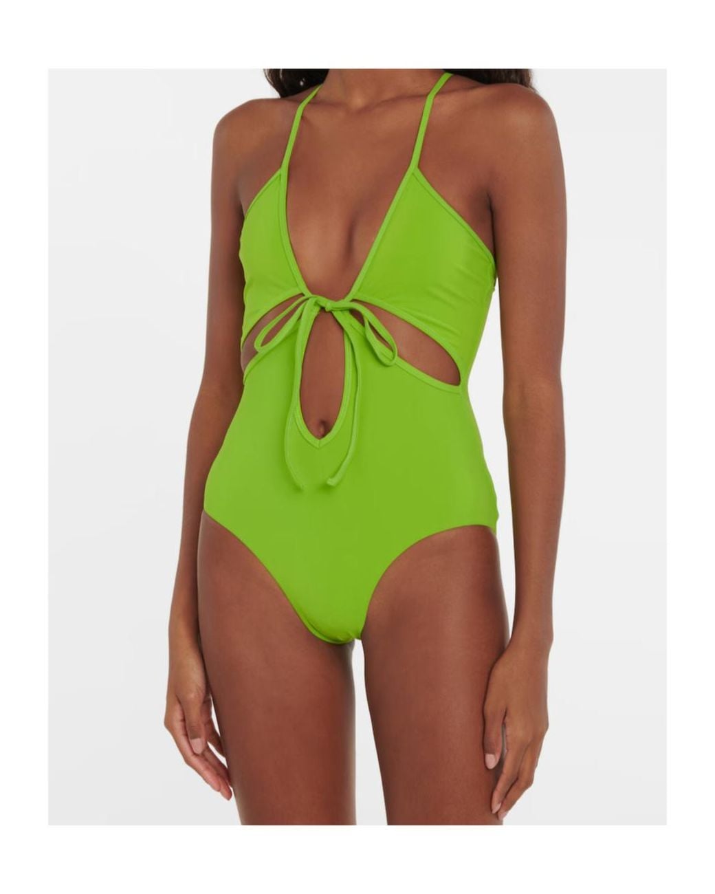 Christopher Esber Green Hollow-Out One-Piece Swimsuit