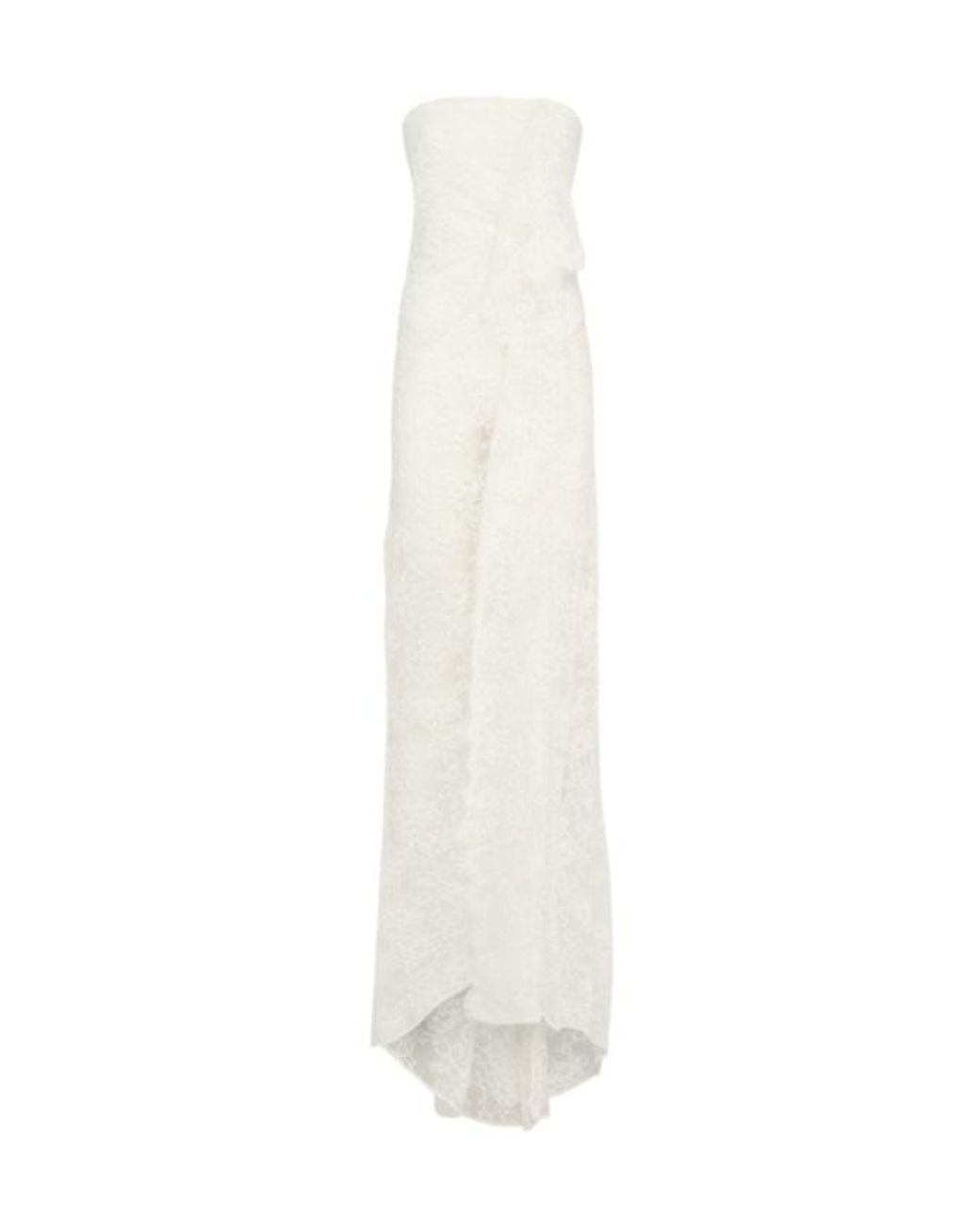Christopher Esber White Floating Lace Strapless Gown
