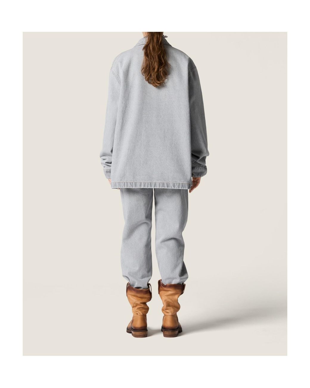 Miu Miu Gray Five-Pocket Denim Jeans