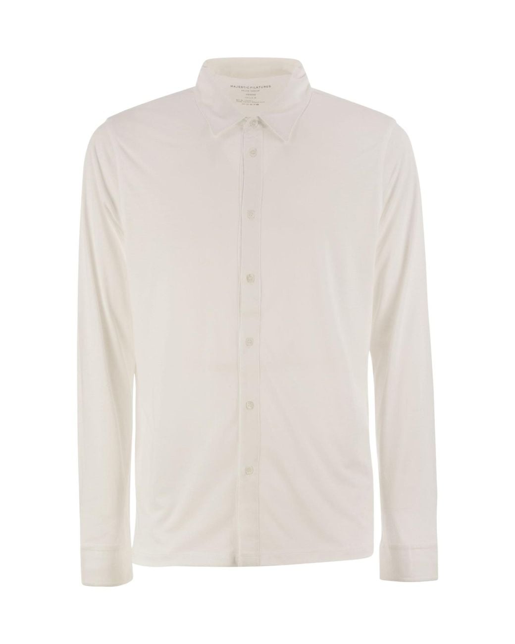 Majestic Filatures White Long-Sleeved Shirt for men