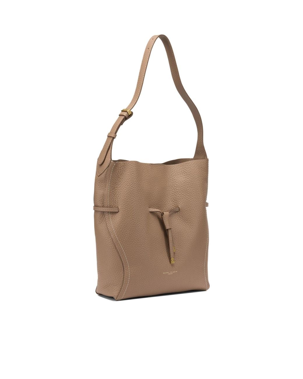 Gianni Chiarini White Drawstring Shoulder Bag