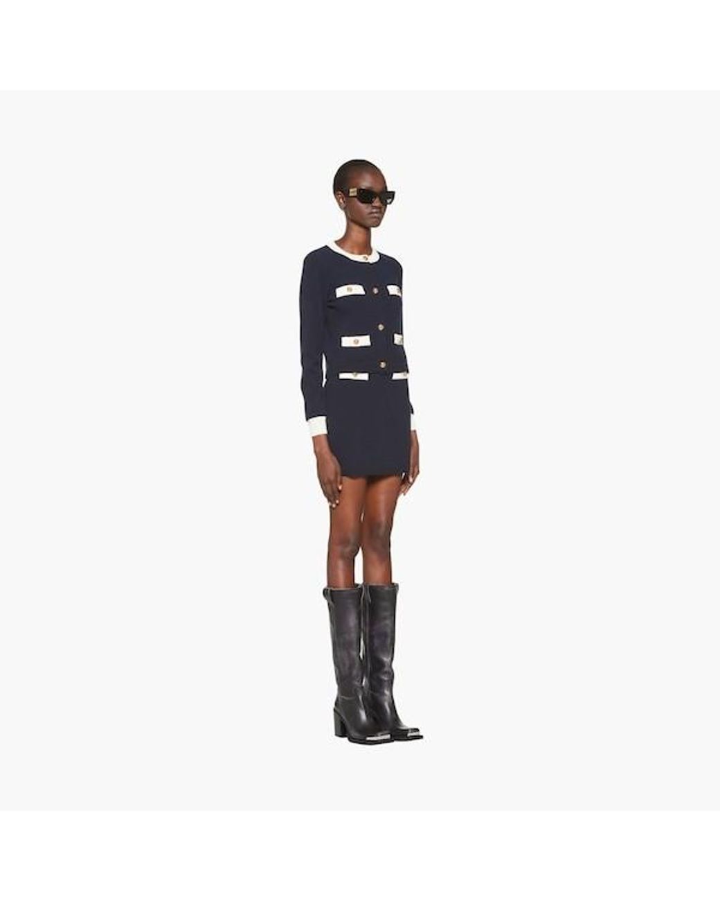 Miu Miu Blue Button-Up Long Sleeved Cardigan