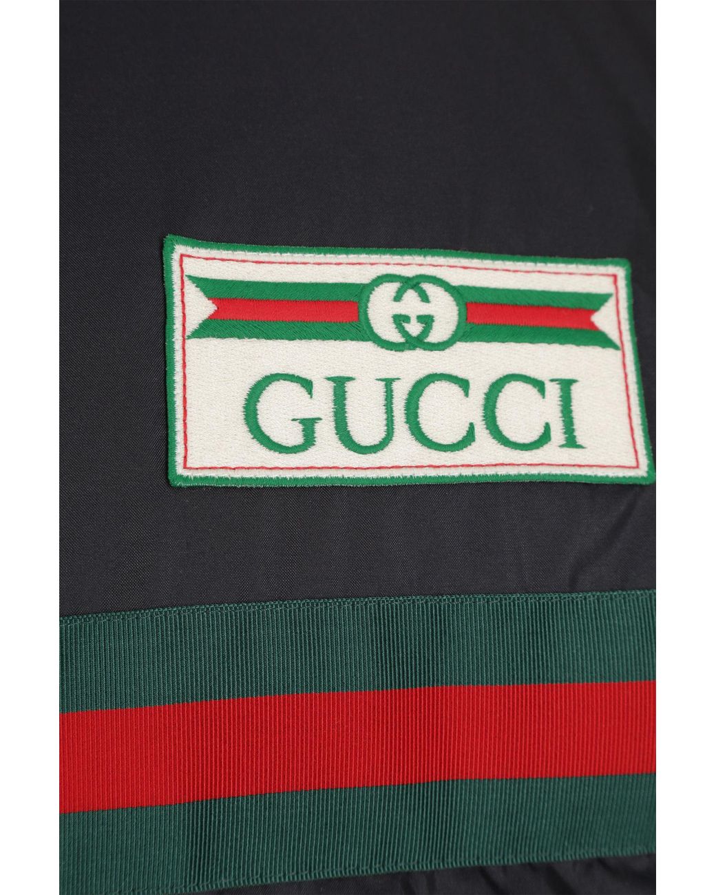 Gucci Black Logo-Patch Padded Jacket for men