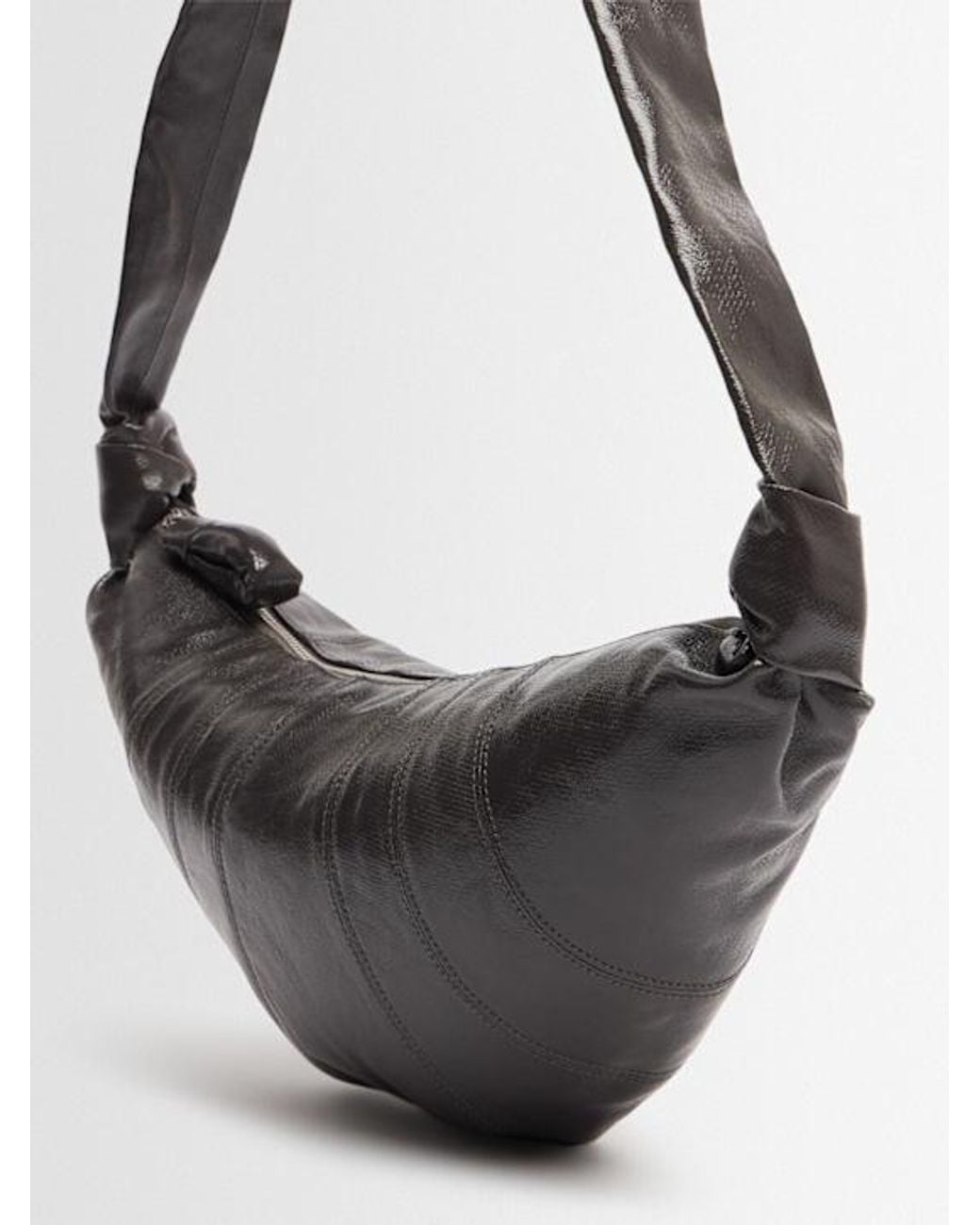 Lemaire Gray Medium Croissant Coated Cotton Bag