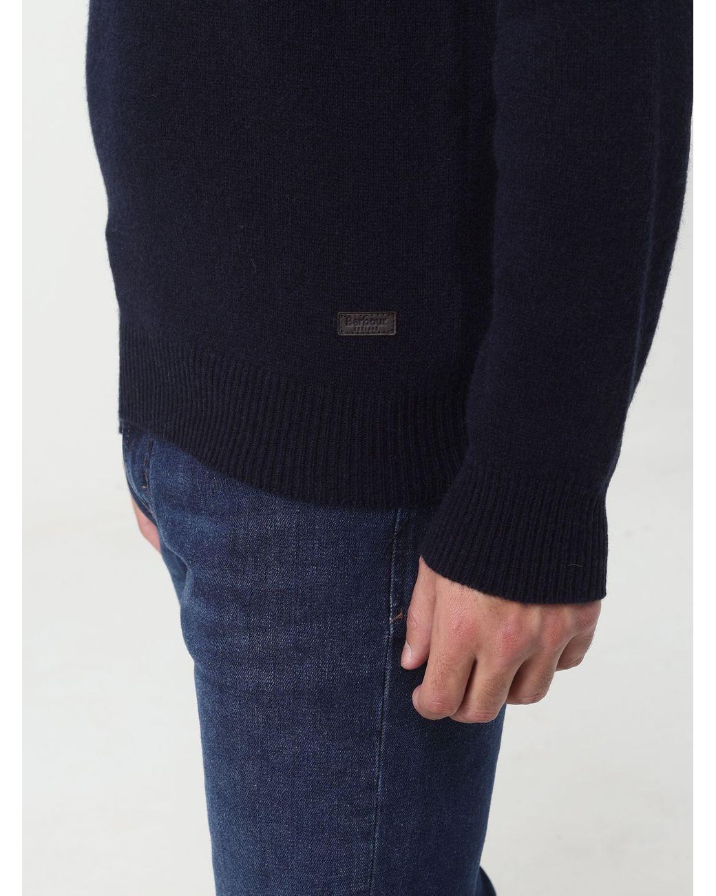 Barbour Blue Round-Neck And Long-Sleeved Sweater for men