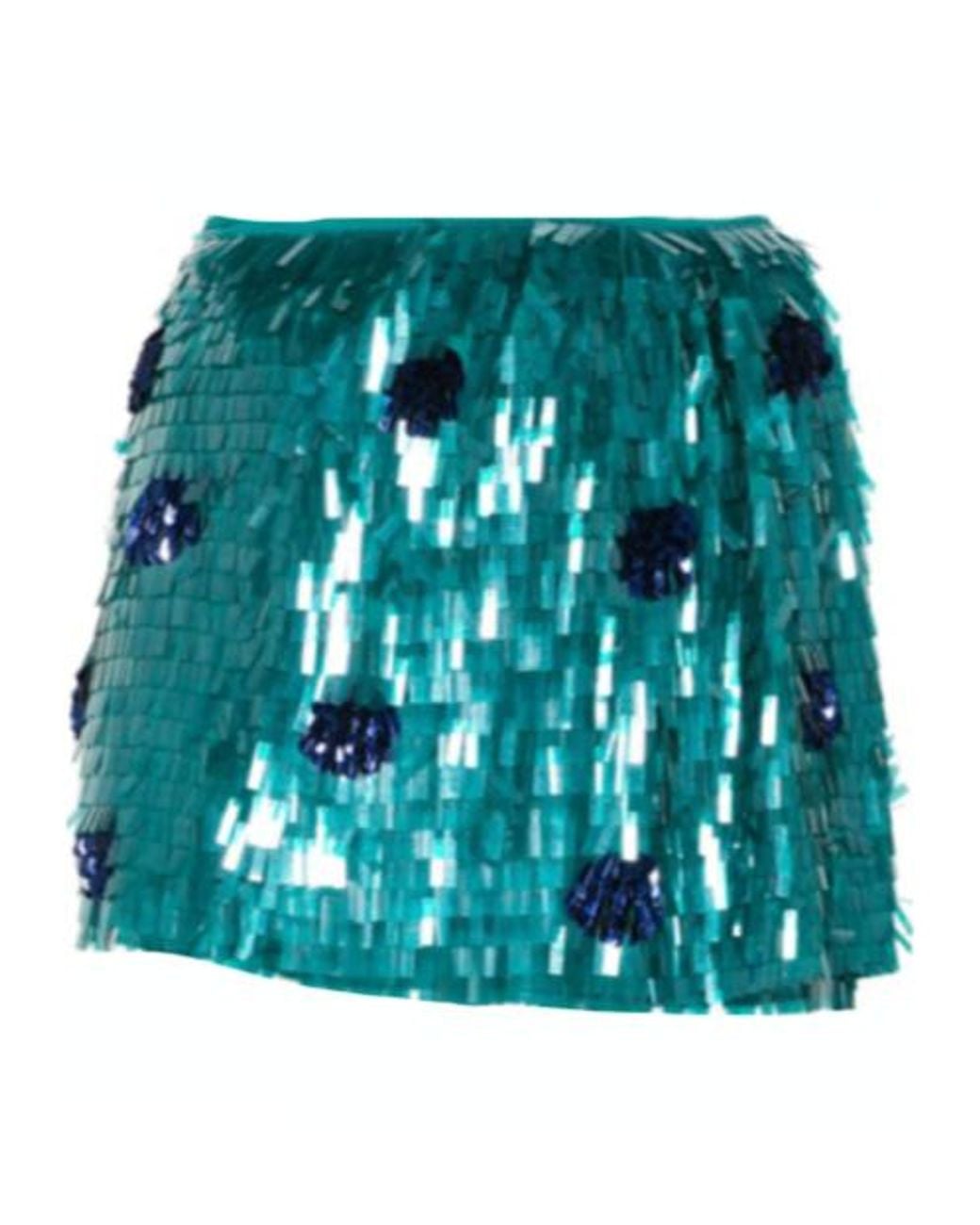 Dries Van Noten Blue Sequin Embellished Mini Skirt