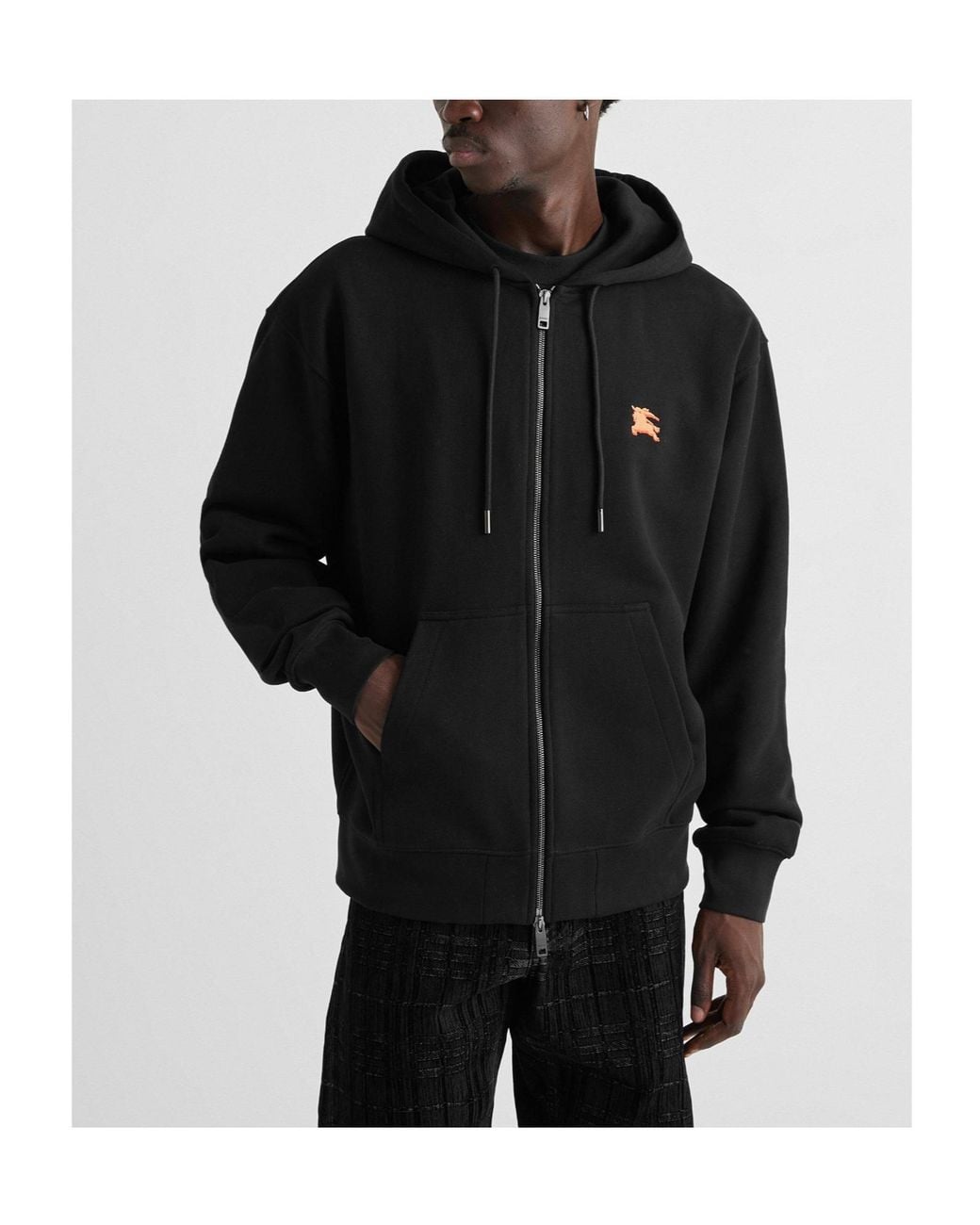 Burberry Black Zip-Up Hooded Jacket for men