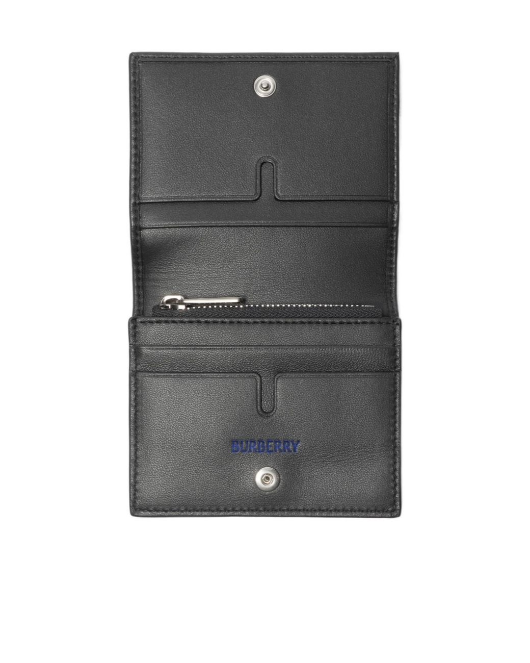 Burberry Black Check Coin Card Case for men