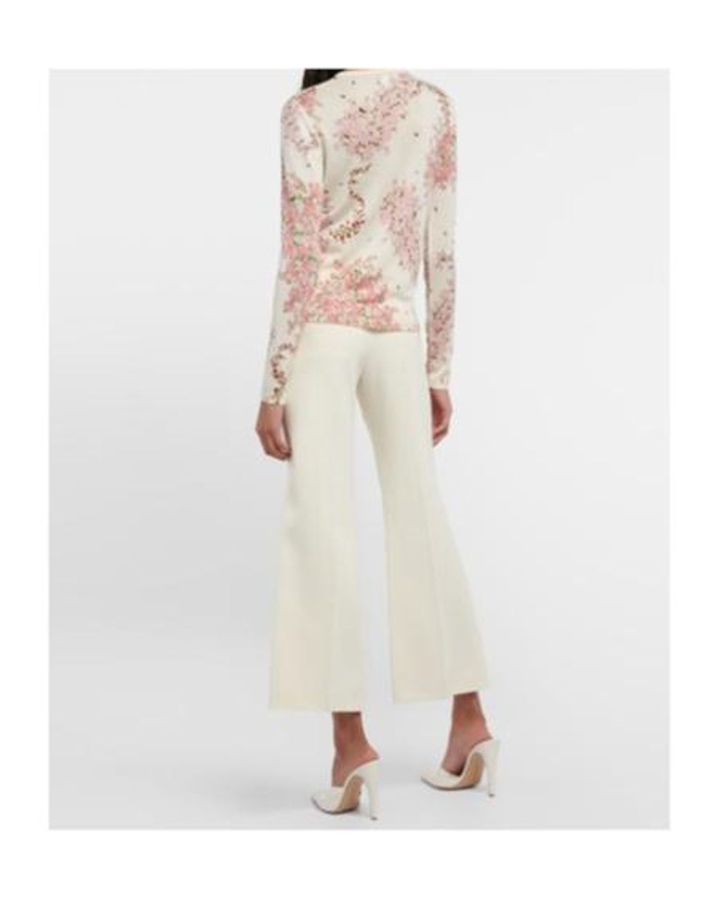 Giambattista Valli Pink Floral Cashmere And Silk Cardigan