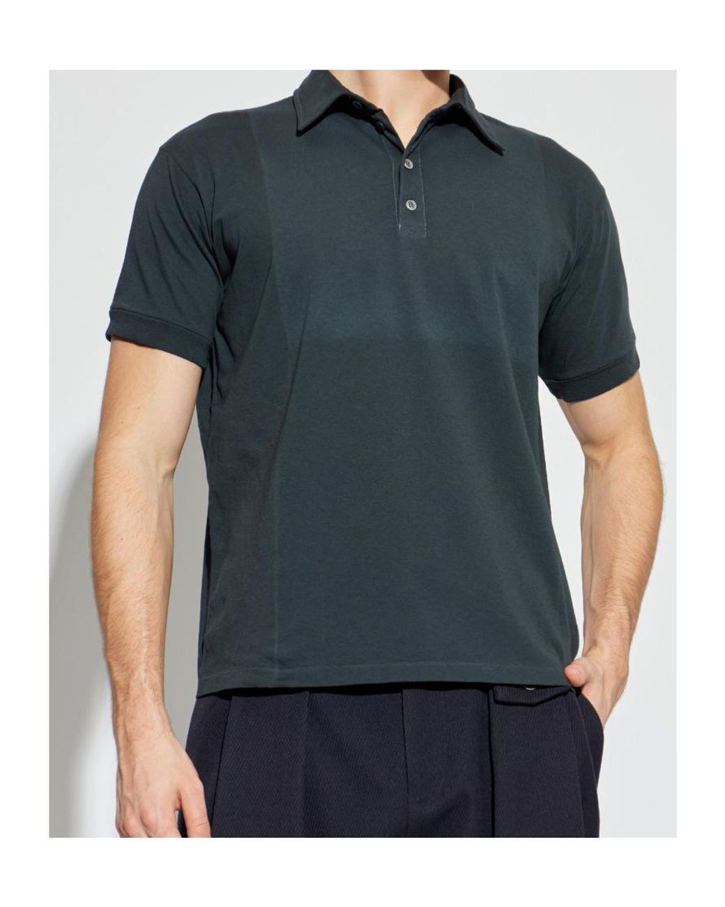 Maison Margiela Black Short-Sleeved Polo Shirt for men
