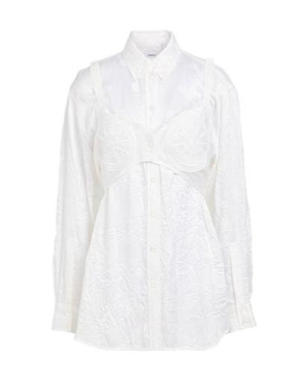 Burberry White Lace Shirts Blouses
