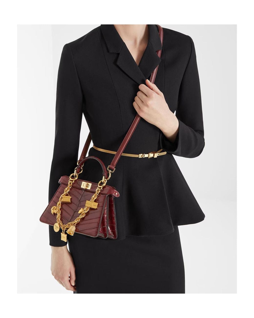 Fendi Red Peekaboo Iseeu Petite Tote Bag