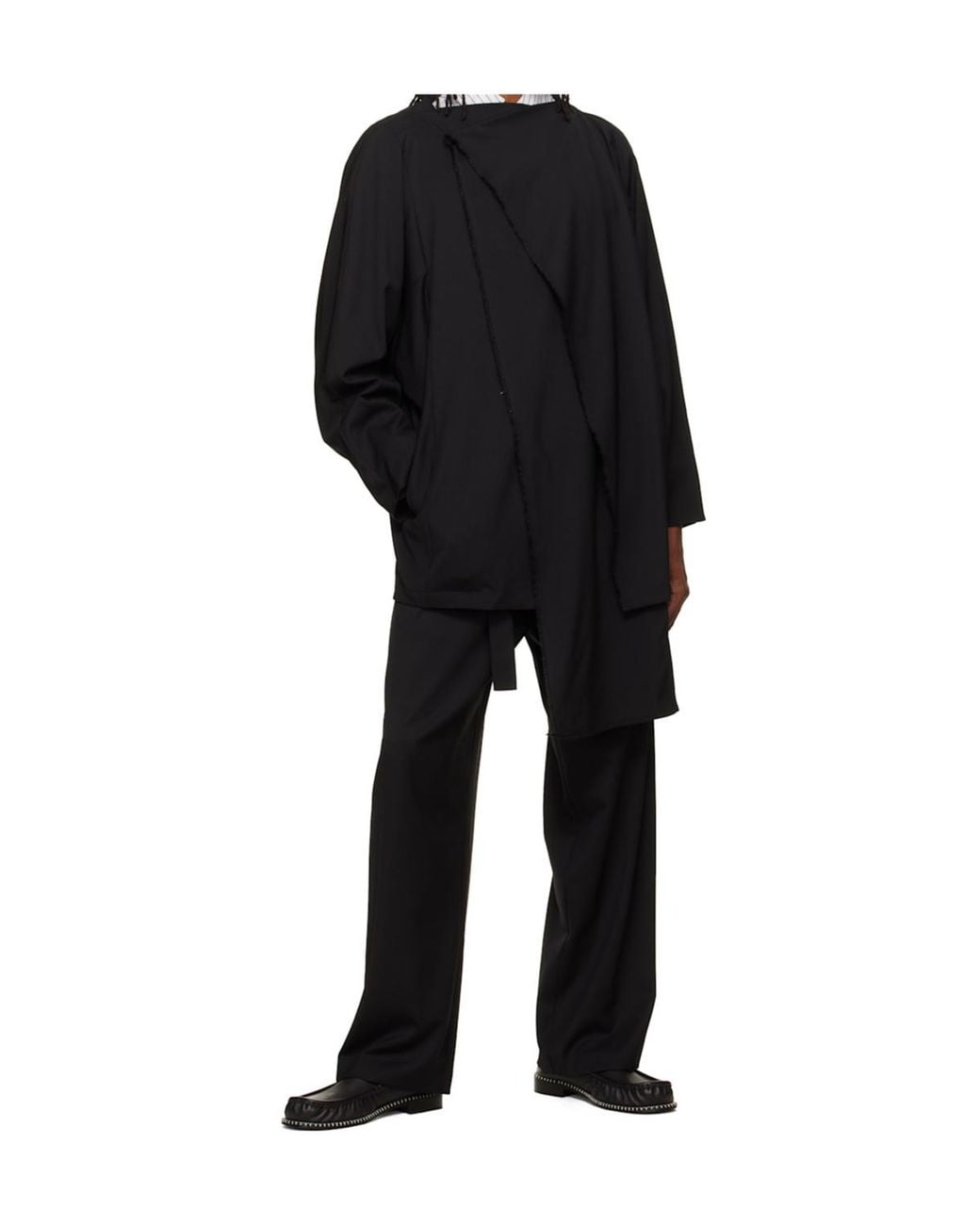 Kiko Kostadinov Black Draped-Detail Blazer for men