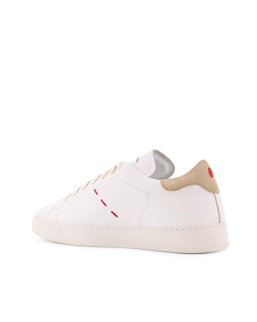Kiton Pink Leather Sneakers With Iconic Stitching for men