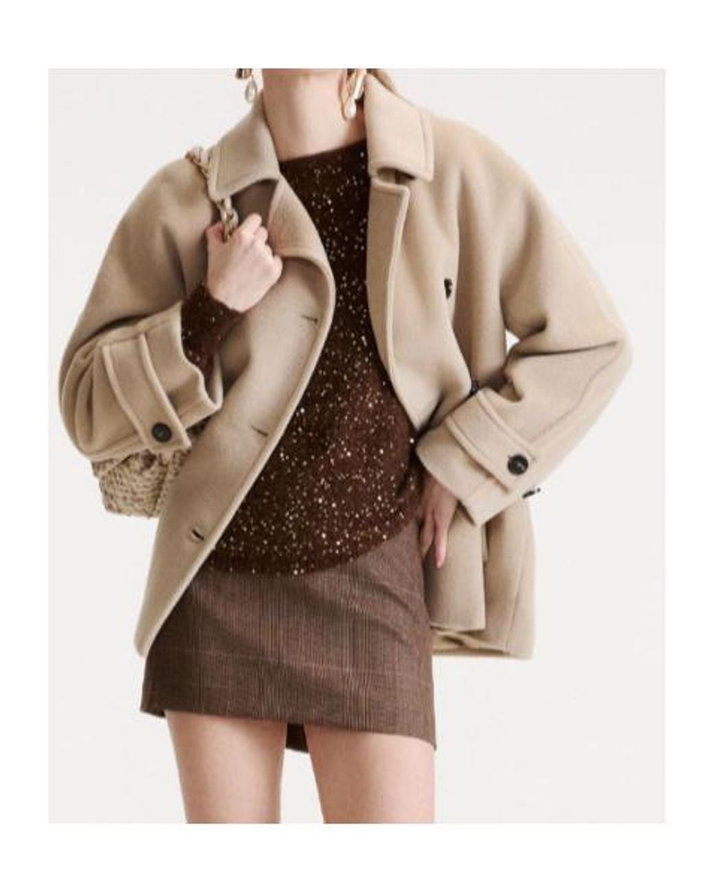 Marella Natural Beaver Kimono Jacket