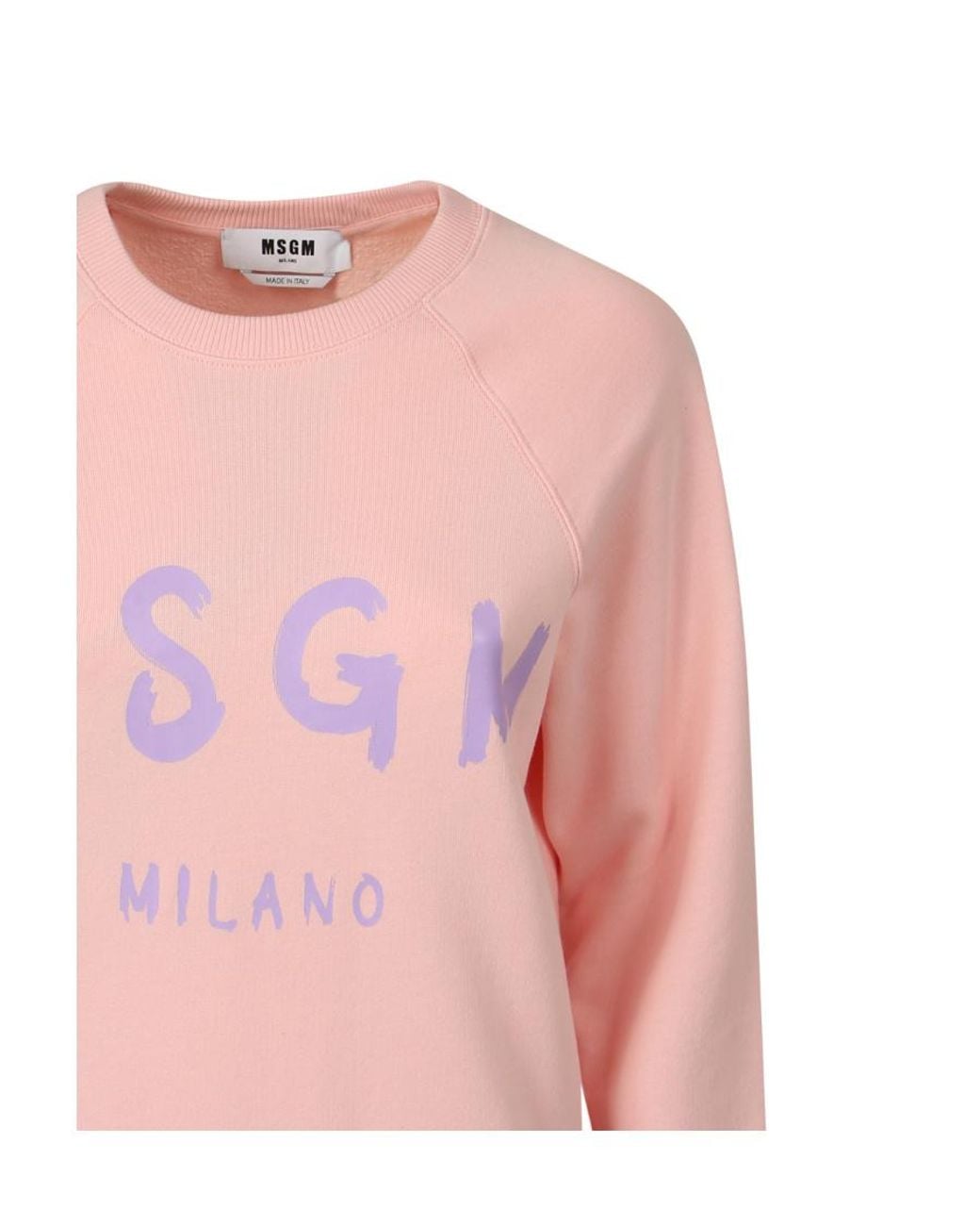 MSGM Pink Logo Crewneck Sweatshirt