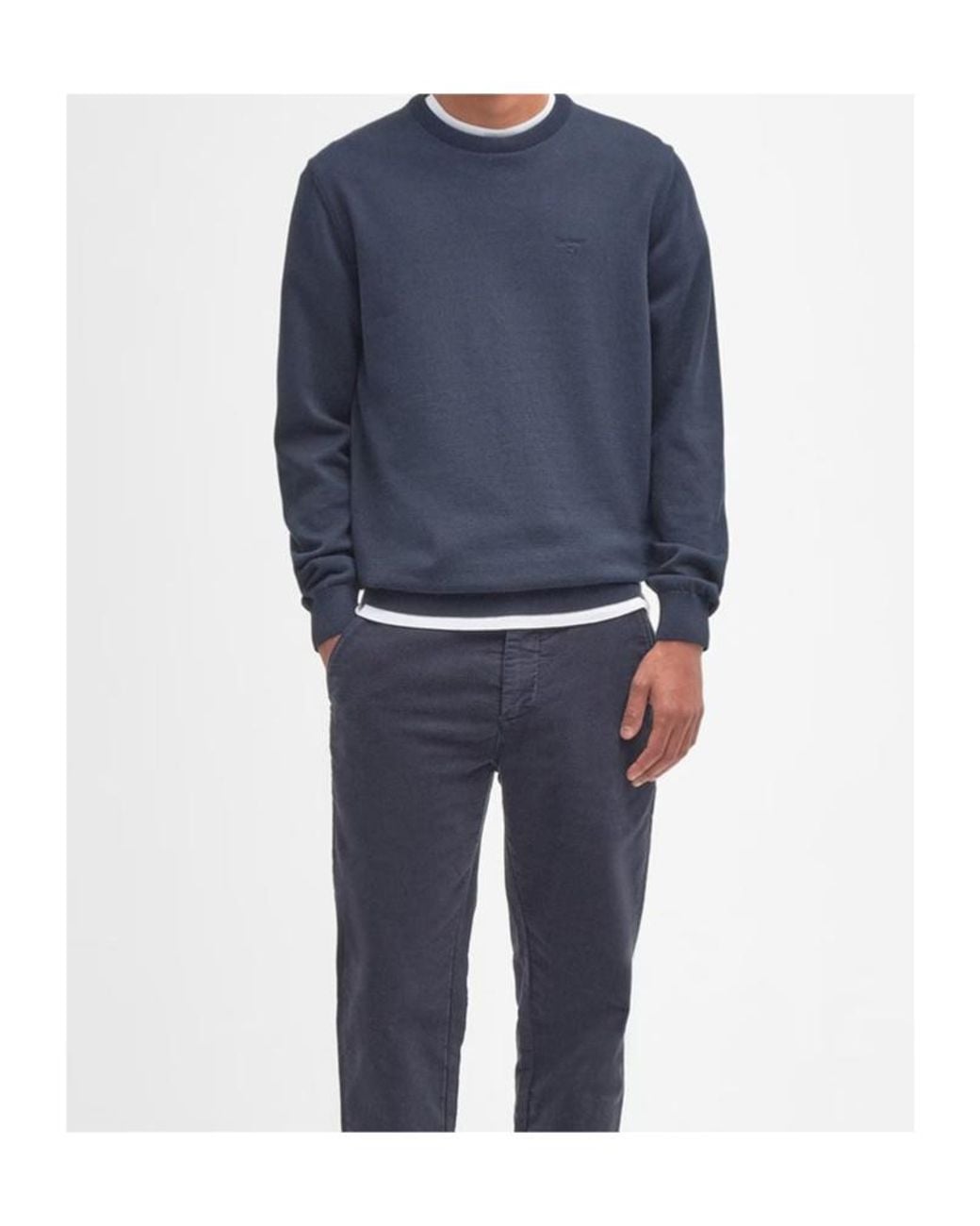 Barbour Blue Crew Neck Jumper for men