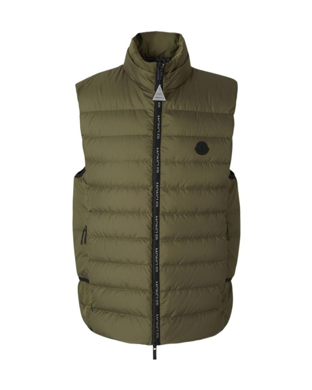 Moncler Green Zip-Up Padded Down Gilet for men