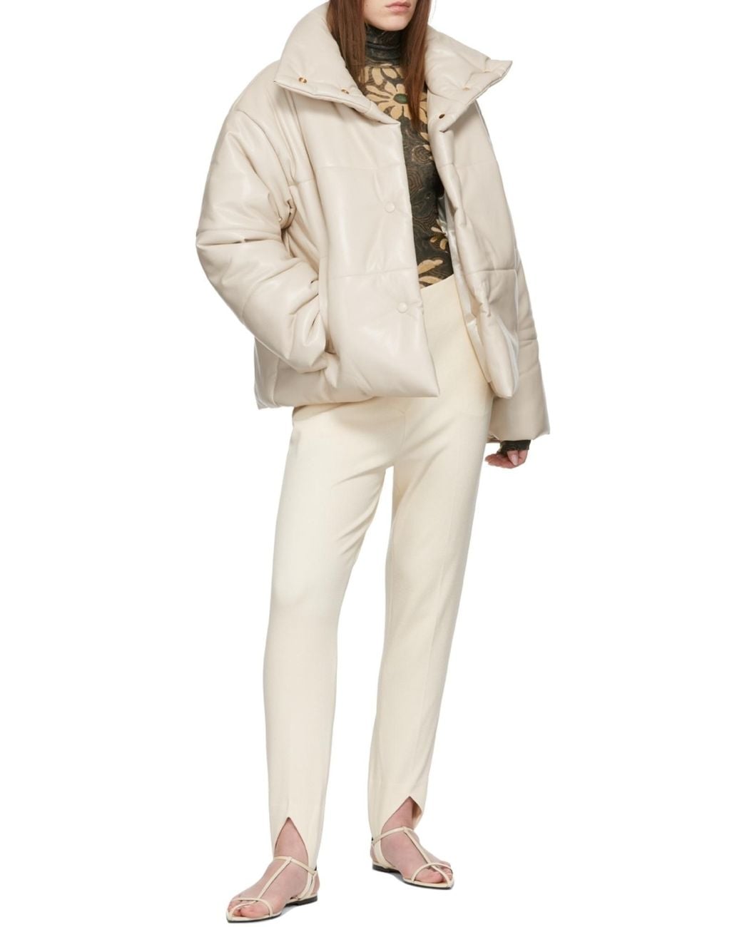 Nanushka Natural High-Waisted Casual Pants