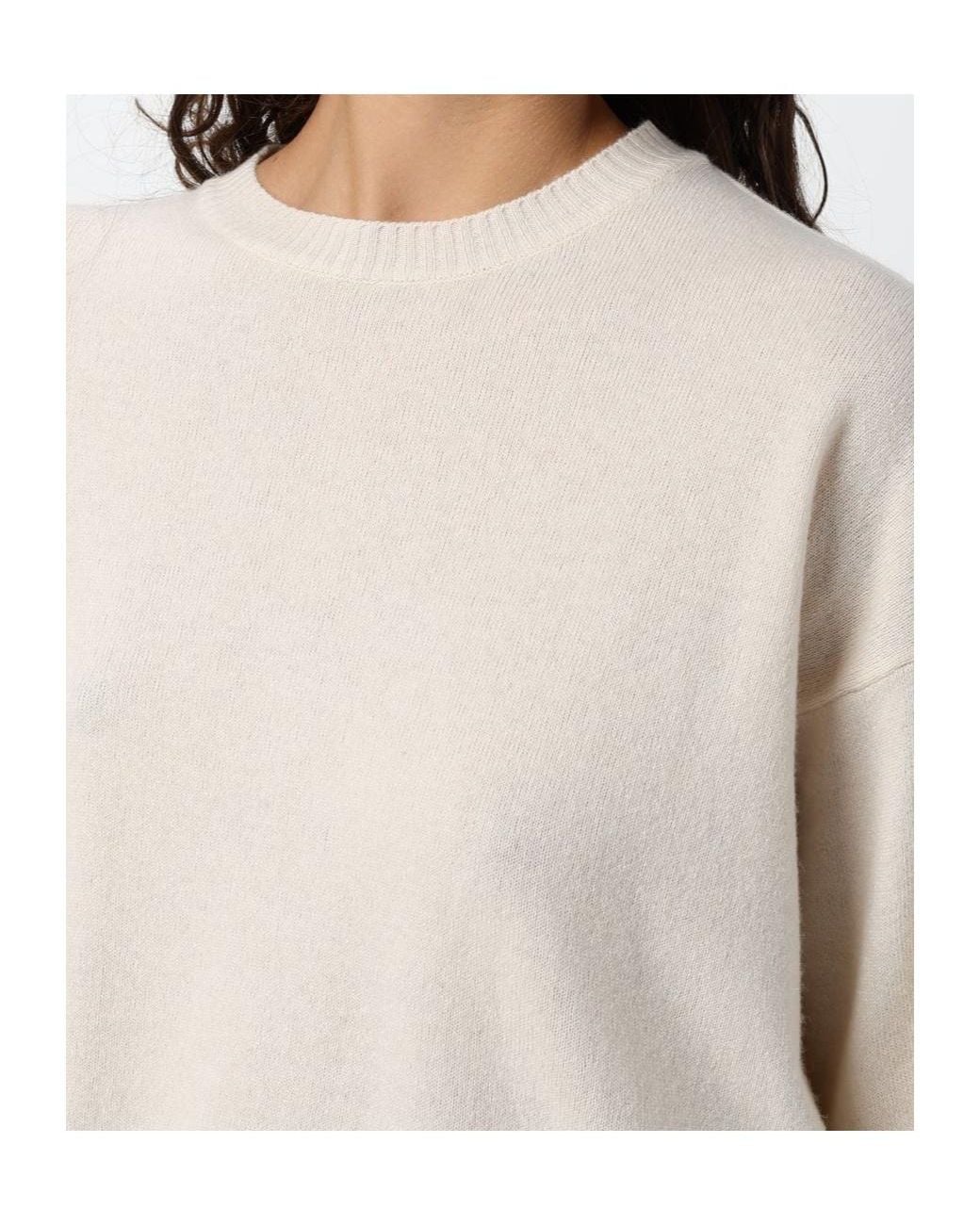 Woolrich White Cropped Crew-Neck Knitted Sweater