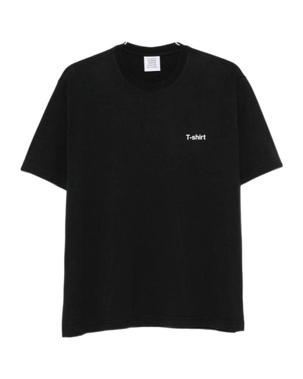 Vetements Black Short-Sleeved Crewneck T-Shirt for men