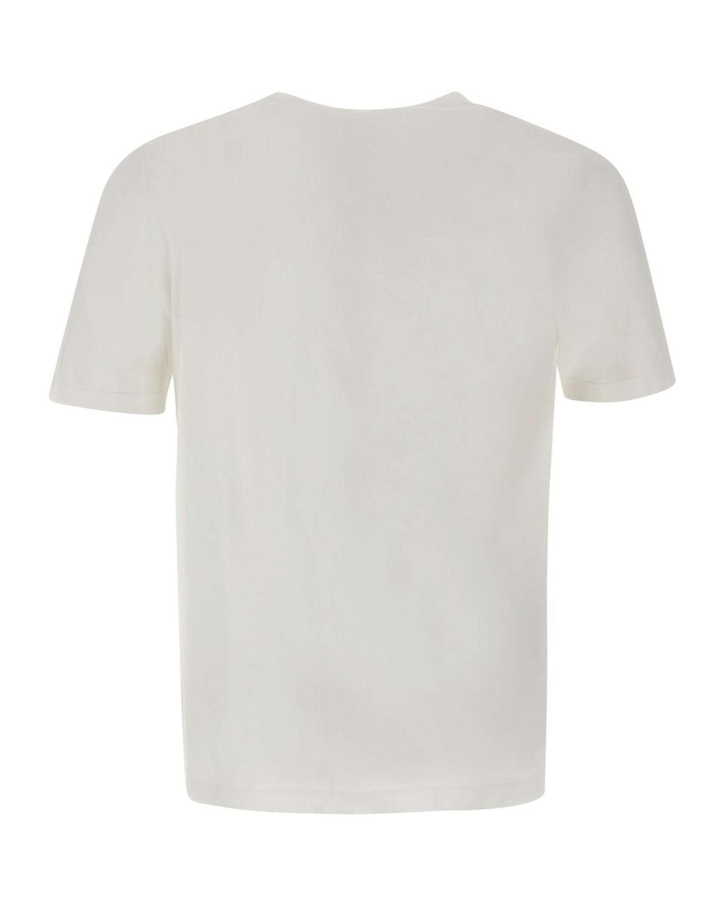 Kangra Cashmere White Kangra Crew Neck Regular Fit T-Shirt for men