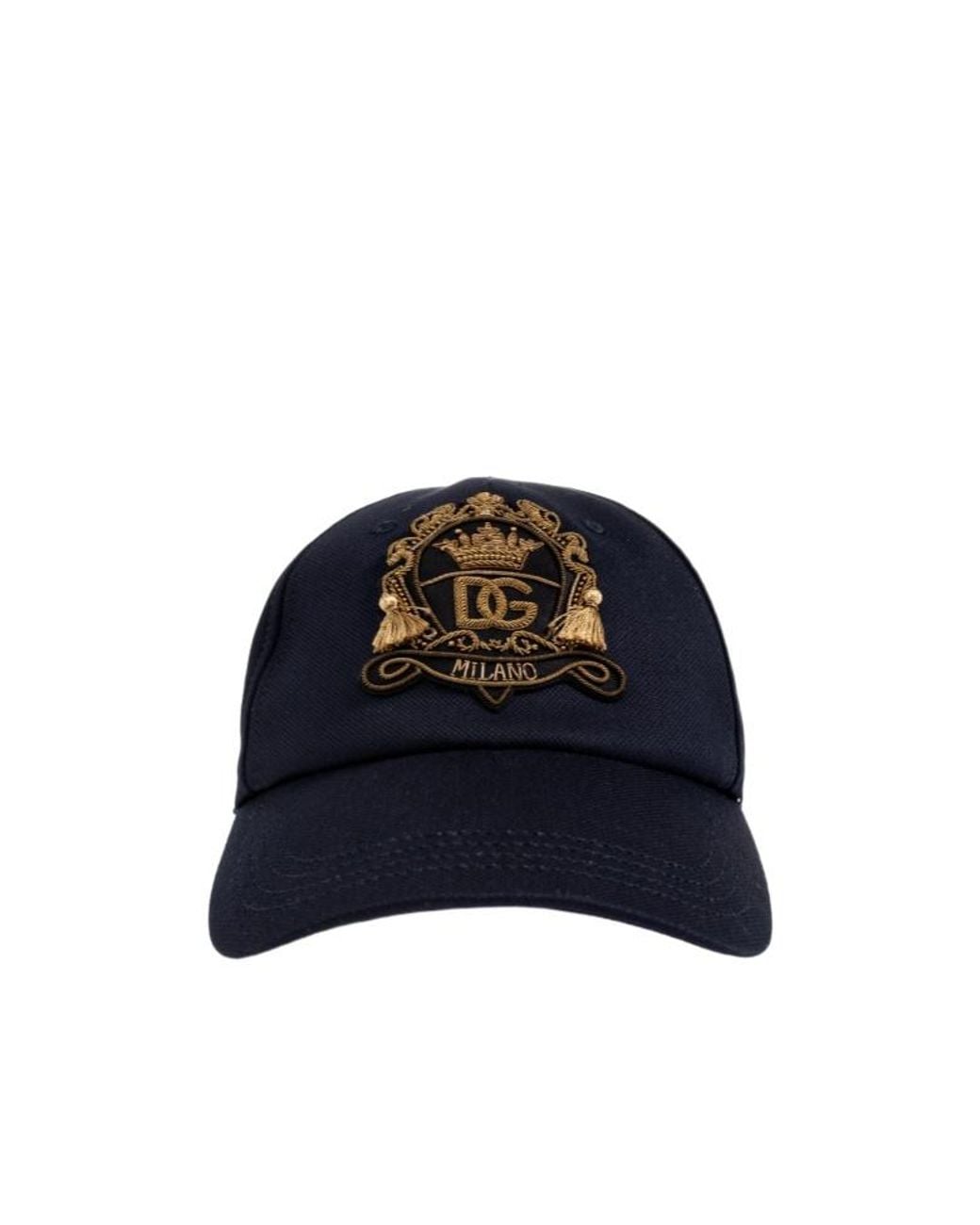 Dolce & Gabbana Blue Logo Patch Baseball Cap for men