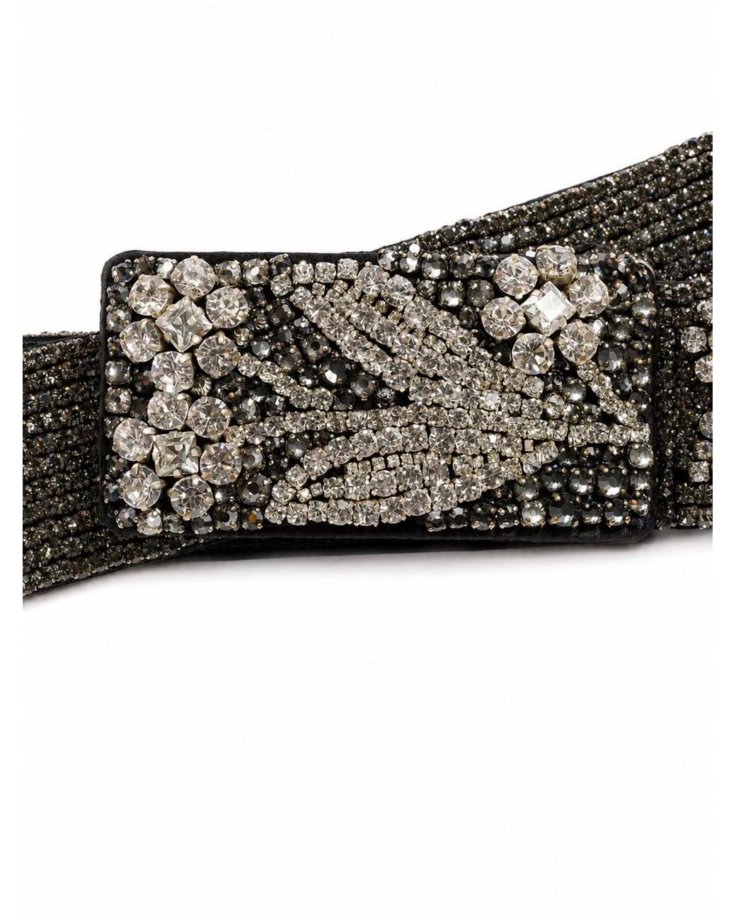 Miu Miu White Embroidered Duchesse And Leather Belt