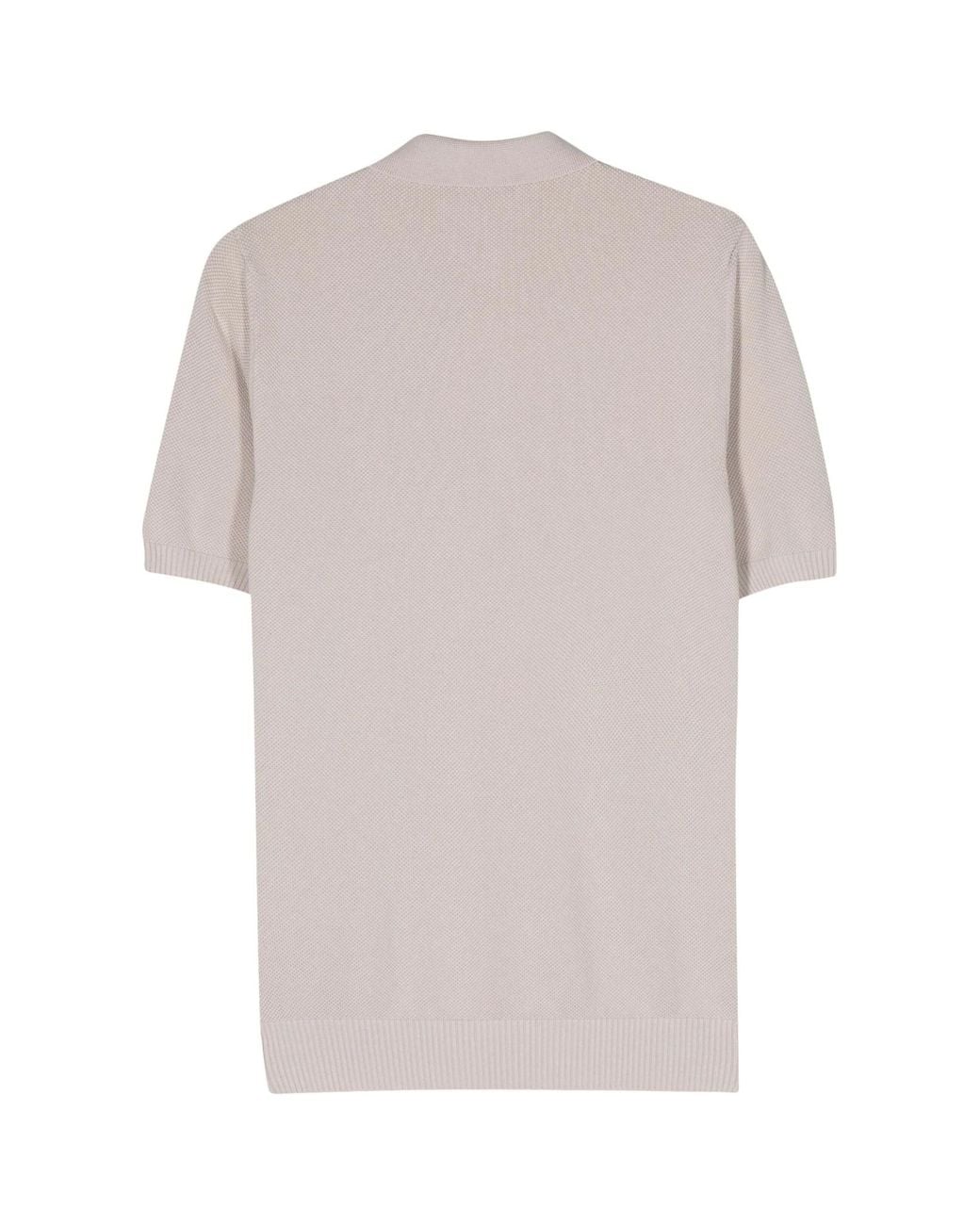 Boglioli White Button Detailed Short-Sleeved Polo Shirt for men