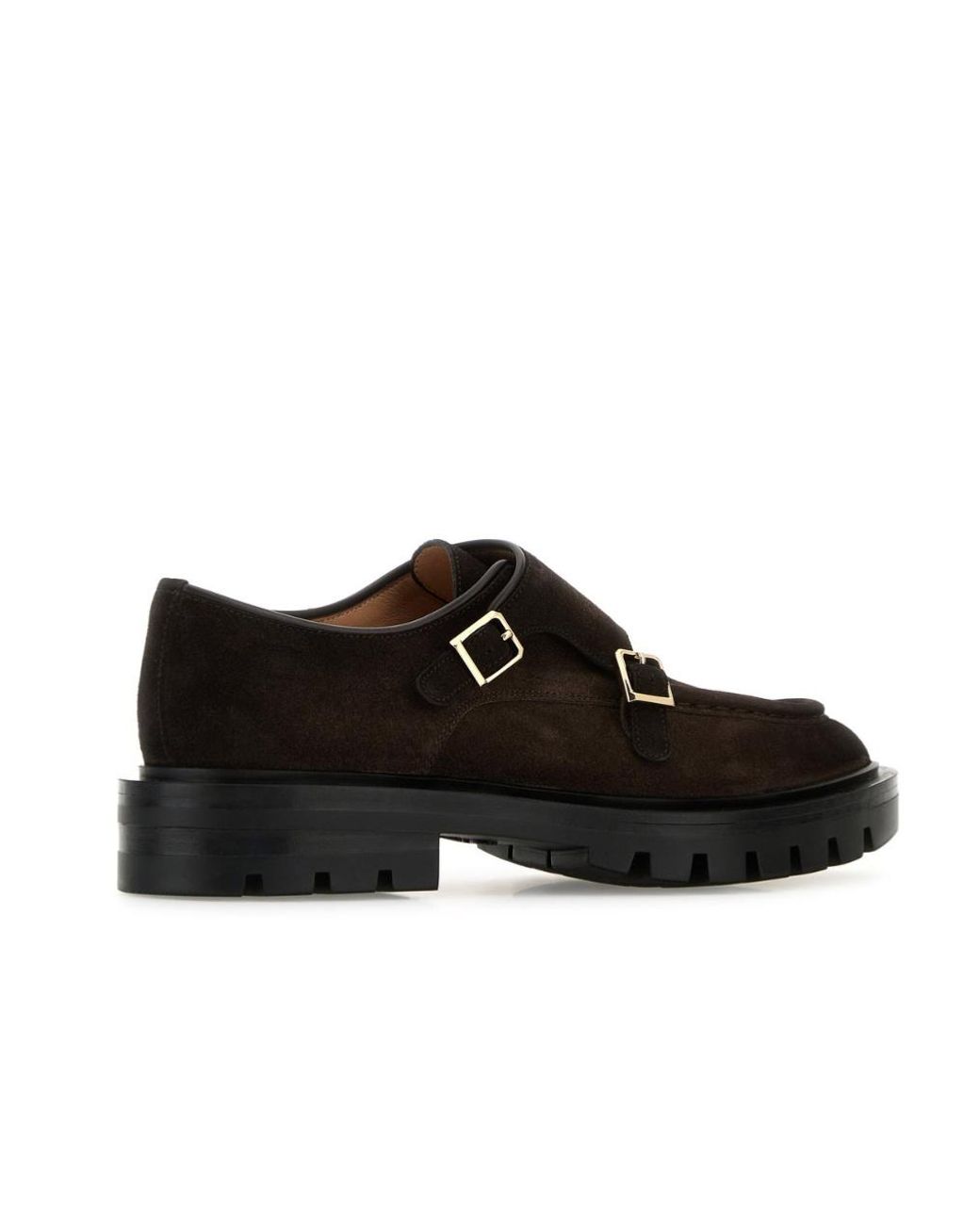 Santoni Black Buckled Slip-On Loafers
