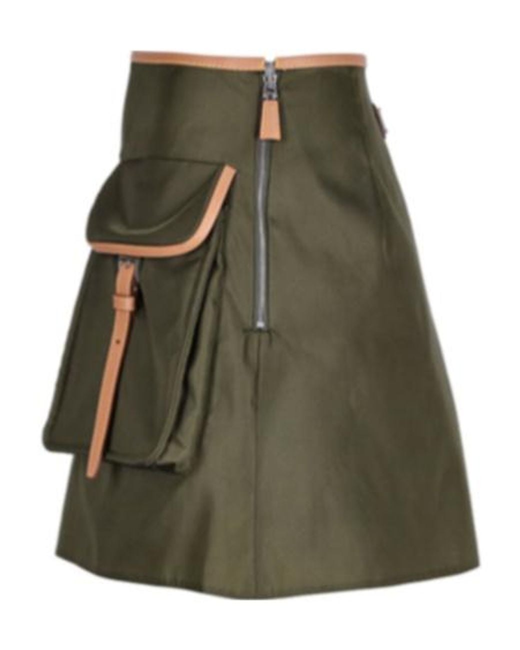 Prada Green Logo Patch Pocket-Detailed Mini Skirt