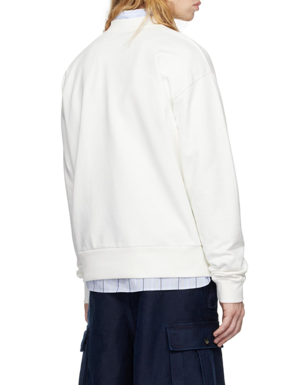 Marni White Logo Printed Crewneck Sweatshirt for men