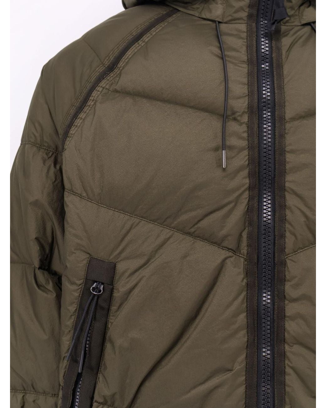 C P Company Green Down Shield Hoodie for men