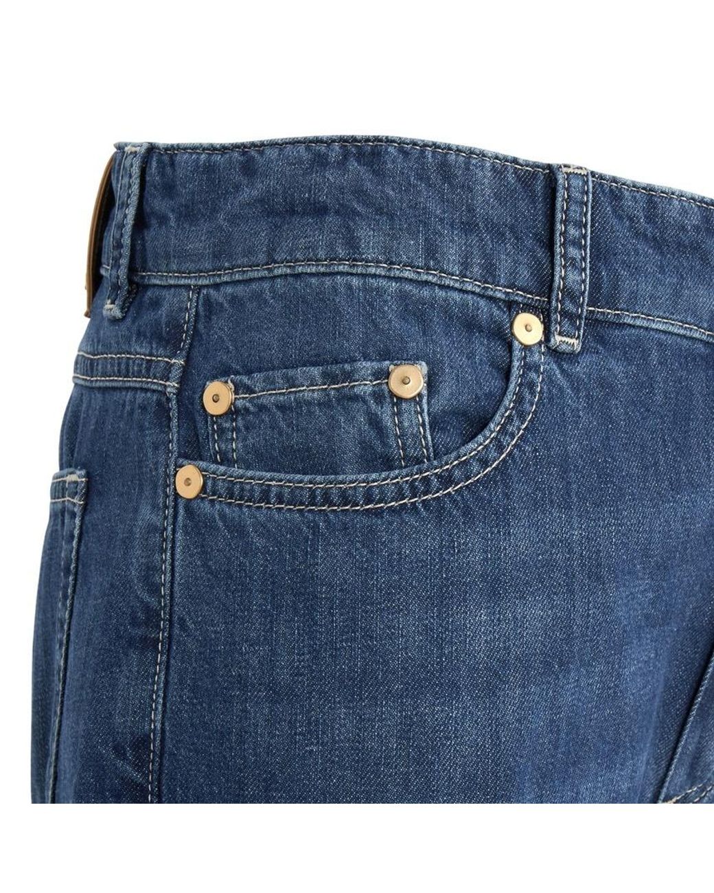 Max Mara Blue 'S Macro Straight Leg Jeans