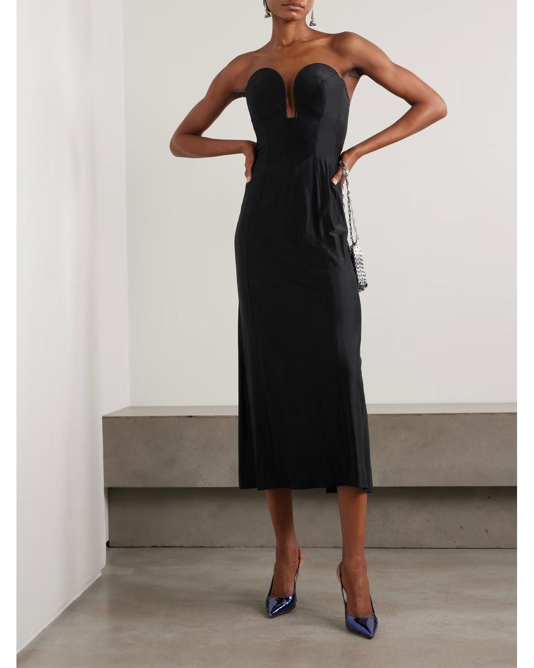 Rabanne Black Rabanne Strapless Cutout Maxi Dress