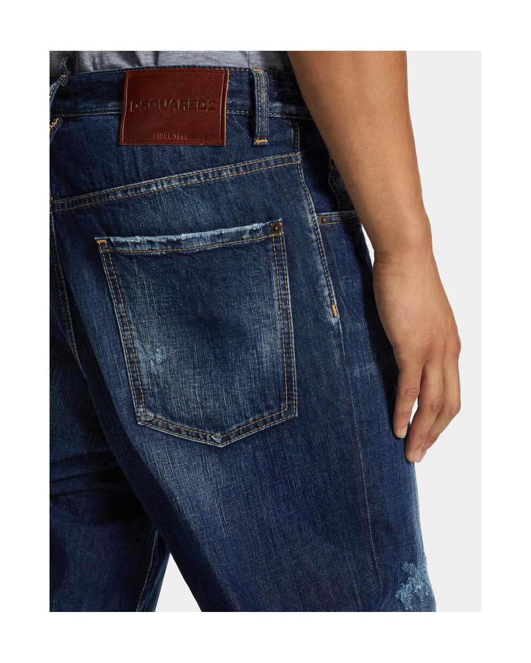 DSquared² Blue Be Cool Be Nice Wash Loose Jeans for men