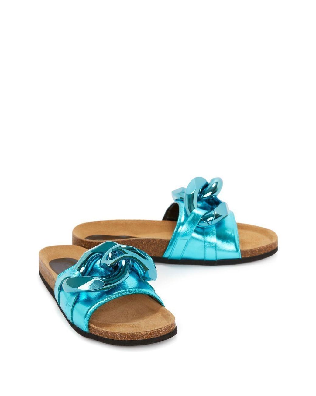 J.W. Anderson Blue Chain-Link Detail Slides