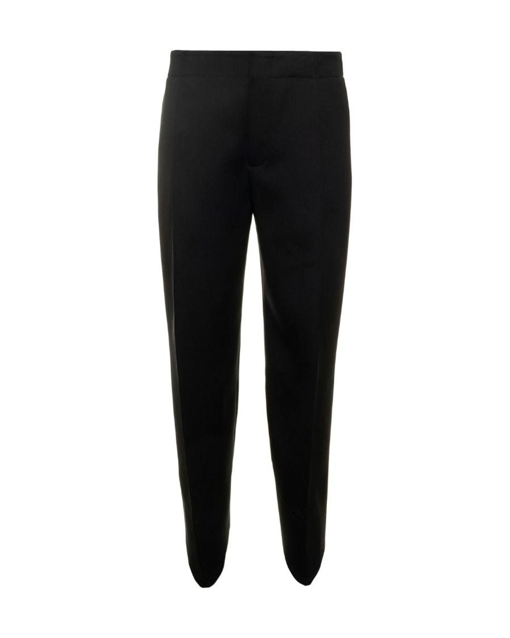 Bottega Veneta Black Curved Cut-Out Hem Tailored Pants