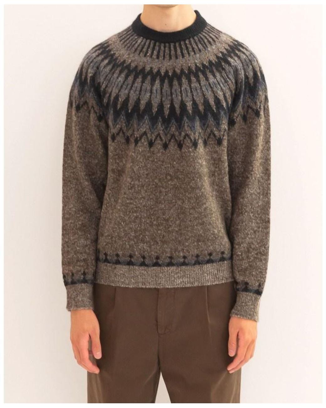 Roberto Collina Gray Crew-Neck Sweater for men