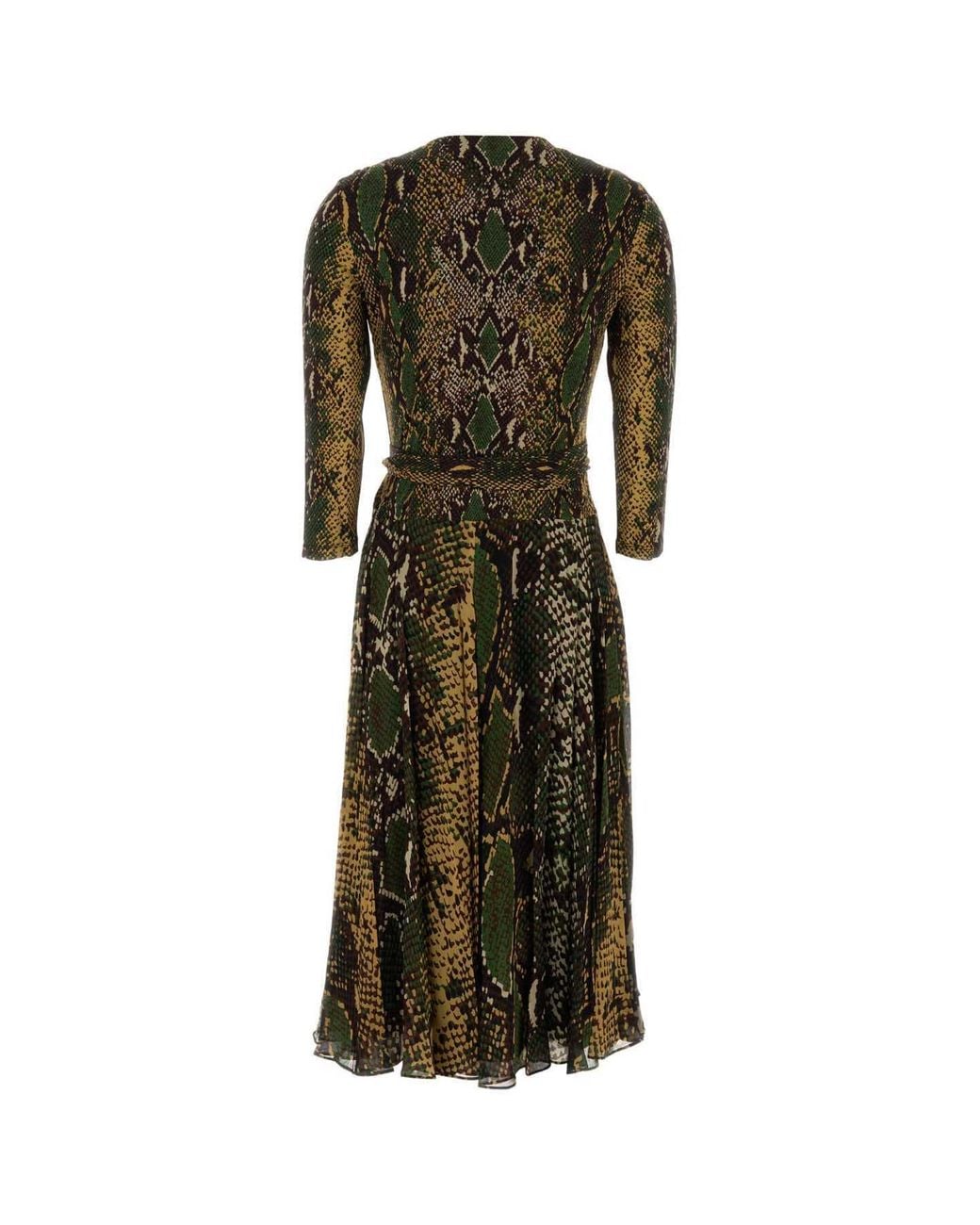 Diane von Furstenberg Green Irina Printed Midi Dress
