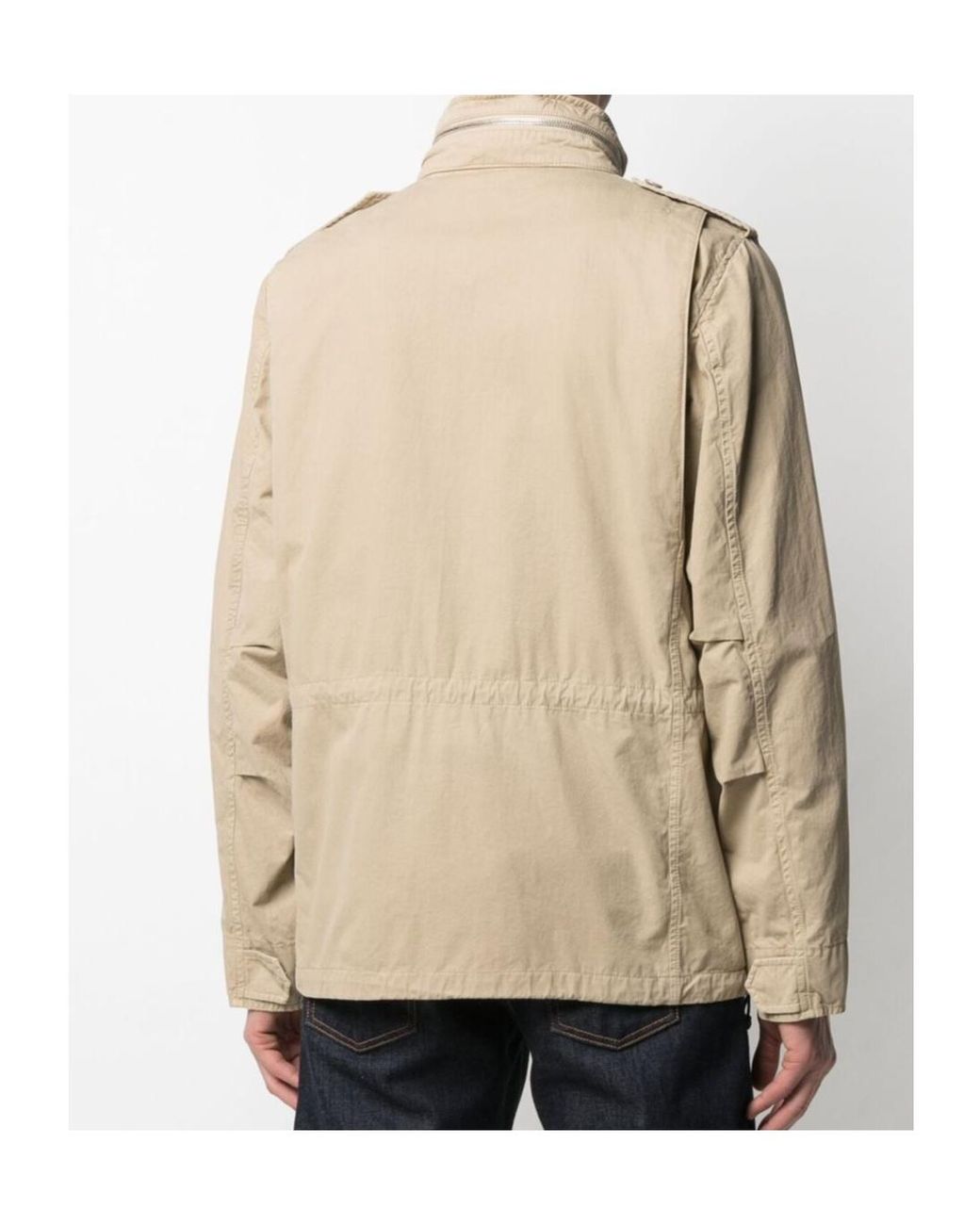 Aspesi Natural Logo Patch Pocket Detailed Jacket for men