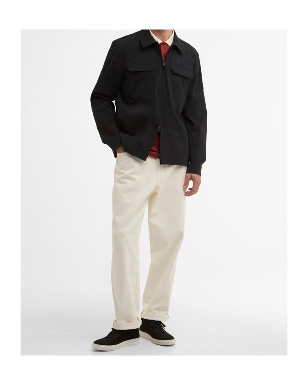 Barbour Blue Zippered Long-Sleeved Casual Jacket for men
