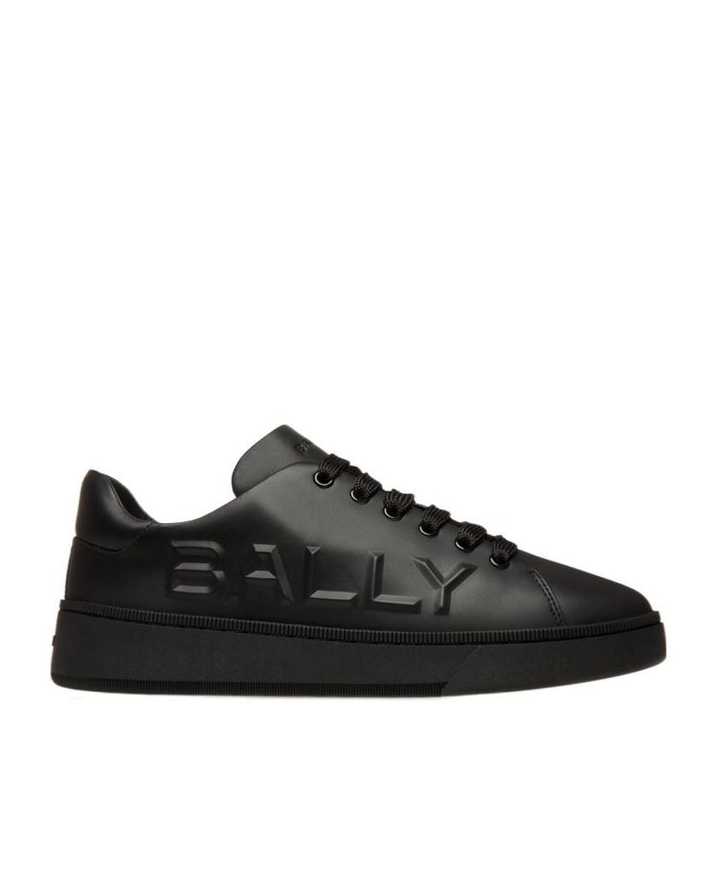 Bally Black Round Toe Lace-Up Sneakers for men