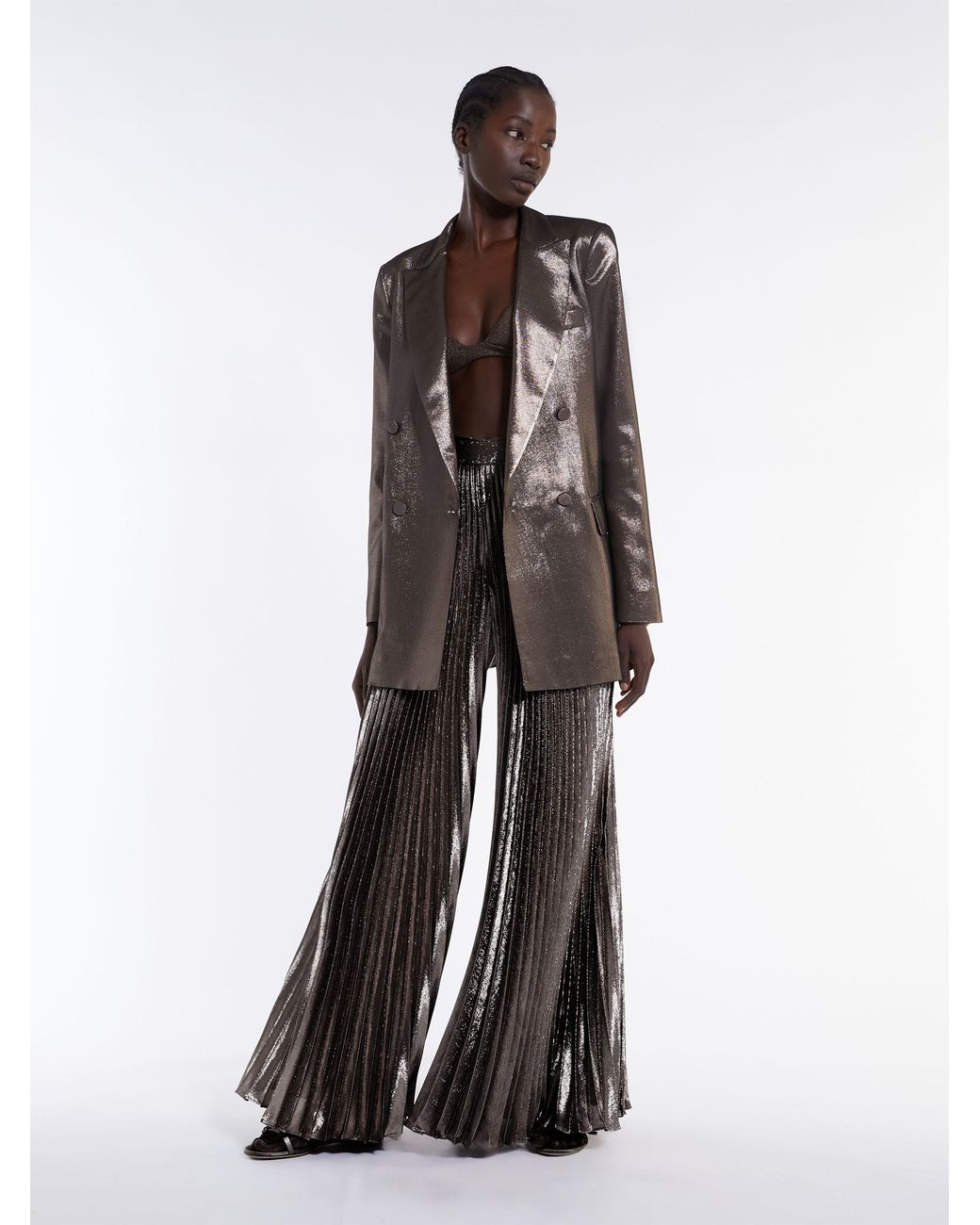Max Mara Brown Double-Breasted Long-Sleeved Jacket